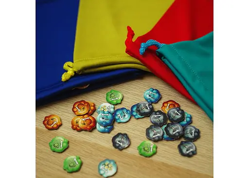 Комплект із 4-х мішечків YELLOWBOX 17х14 см до гри Пройдисвіти Кведлінбурга 4 кольори (ПК001-01) - фото 4