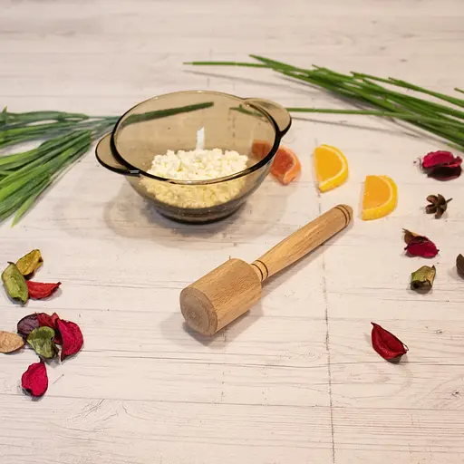 Макогон толкушка картофелемялка фигурная маленькая деревянная 18 см, Kitchette Бежевый 86103 - фото 7