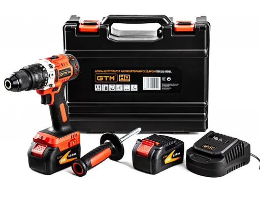 Аккумуляторный ударный шуруповерт GTM DSI18/80BL безщеточный + 2 АКБ и ЗУ в кейсе (DSI18/80BL) - фото 1