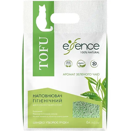 Уцінка. Наповнювач для котячого туалету Essence Tofu з ароматом зеленого чаю 6 л (920017) - фото 1