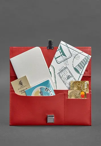 Кожаный женский тревел-кейс Journey 2.0 Красный - фото 3