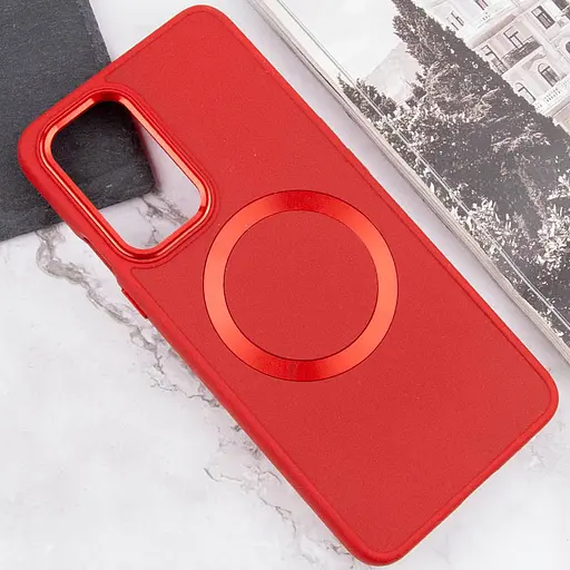 TPU чехол Bonbon Metal Style with MagSafe для OnePlus 9 Красный / Red - фото 5
