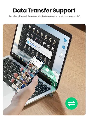 Bluetooth-адаптер Ugreen USB Bluetooth V 5.0 Adpter (CM390) Black [58593] - фото 5