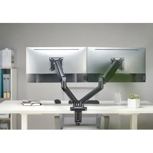 Кронштейн настільний OfficePro OPMA-412 для двох моніторів 17-32 дюйми Black - фото 11