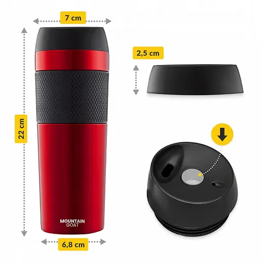 Термокружка Mountain Goat Travel 0.4 л Red (P-5907739315717) - фото 8