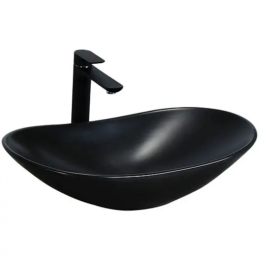 Умивальник Rea Royal 60 black mat накладний чорний REA-U0442, Чорний матовий - фото 1