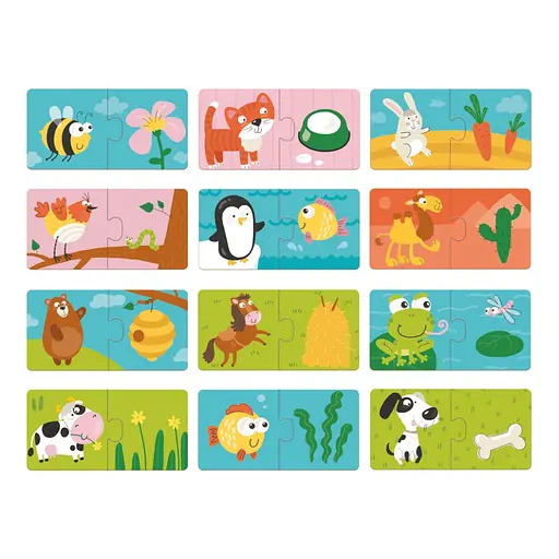 Обучающая игра-пазл "Кто Что Ест" DoDo Toys 300118, 24 элемента-12 пар - фото 3