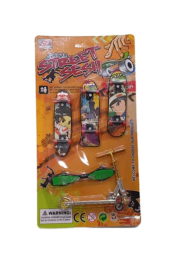 Набор фмнгербордов и фингер-самоката 10см KA-23-1674, на блистере Вид 1 - фото 1