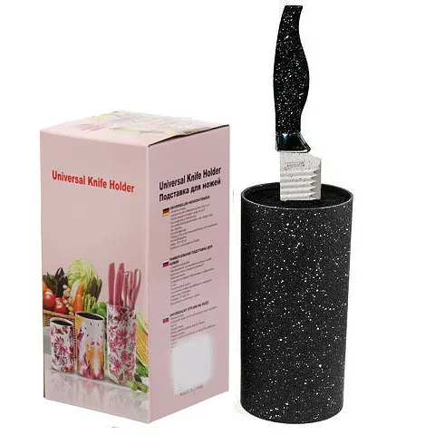 Підставка для ножів з наповнювачем із волокна універсальна Granite Knife Holder, Kitchen Master Чорний 85716 - фото 5