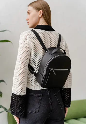 Кожаный рюкзак Groove S черный - фото 4