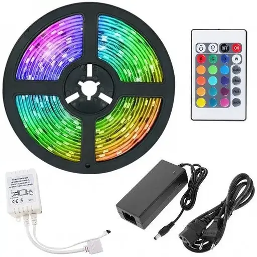 Светодиодная RGB-лента Venom SMD 6060, 5 м 12 V IP20 RGB (VST-6060120600-RGB) с пультом и блоком питания - фото 1