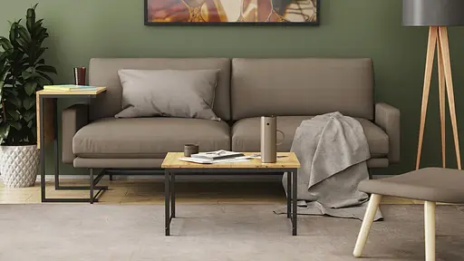 Стіл журнальний приставний Террі Комбо Ferrum-decor 345x662x440 Чорний метал ДСП Дуб Артізан 16 мм (FRD-105141) - фото 5