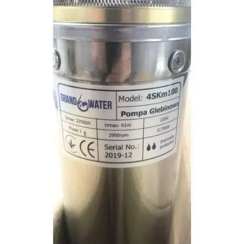 Насос глибинний GrandWater 4SKM100 0,75 кВт H61м з пультом 30412 - фото 3