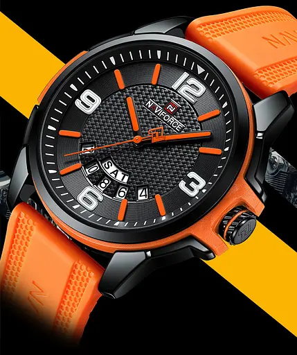 Часы наручные мужские Naviforce Young Orange Черный (3492) - фото 5
