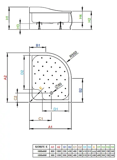 Душовий піддон Radaway Korfu C 80x80 4C88400-03 - фото 3