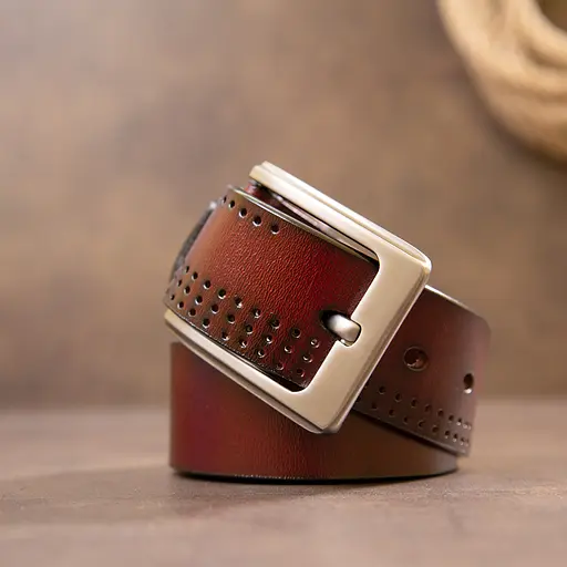 Ремінь шкіряний Vintage чоловічий 115х3,6 см acs0016956 - фото 5