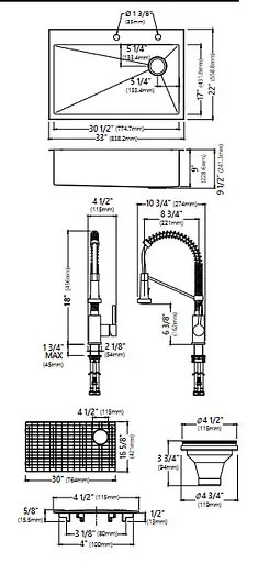 Комплект кухонний Kraus Loften KCH-1000, Нержавіюча сталь - фото 3