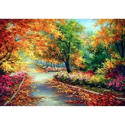 Алмазна вишивка Алмазна мозаїка 40 * 50 см на підрамніку Багряні клени - фото 1