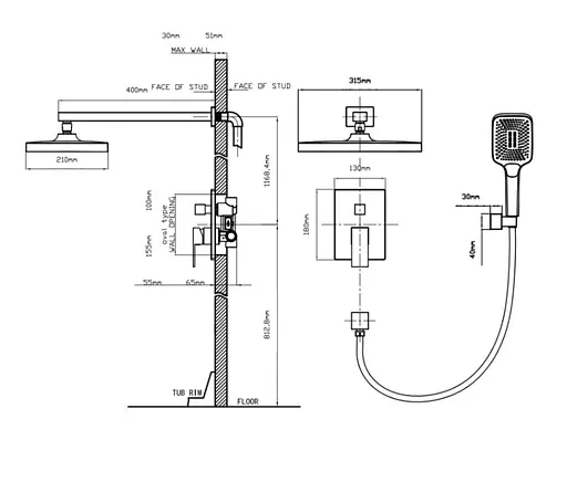 Душевая система универсальная Qtap Aquarius Chrome QTAQA64103NGC - фото 7