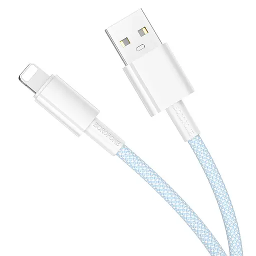 Дата кабель Borofone BX117 Source USB to Lightning 2.4A (1m) Blue - фото 2