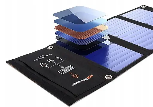Солнечная панель Solar panel Y11020U 21W + 2xUSB Зарядное устройство (Черный) - фото 7