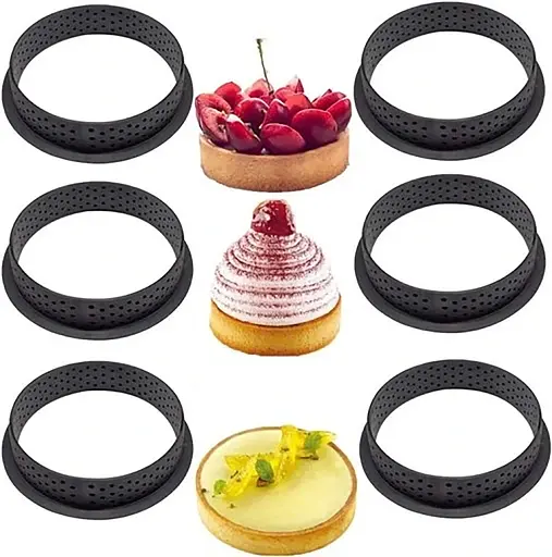 Комплект із 6 круглих форм для тартів з перфорованим краєм, Kitchen Master 87527 - фото 4