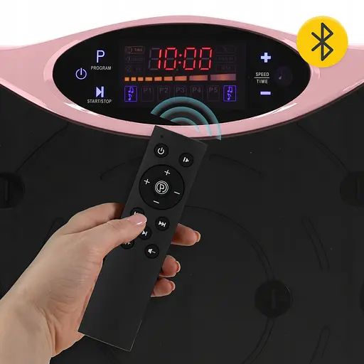 Виброплатформа для тренировок 4FIZJO Ultra+ с пультом и эспандерами Black/Pink (P-5905973402880) - фото 8