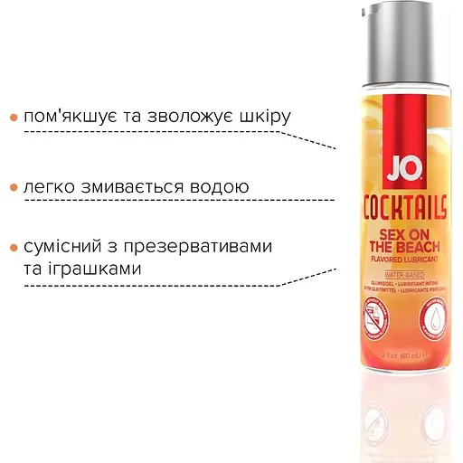 Лубрикант на водной основе System JO Cocktails - Sex on The Beach (60 мл) - фото 3