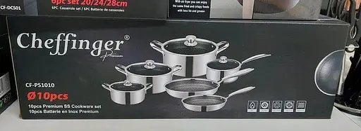 Набір посуду Cheffinger cf-ps1010 антипригарне покриття нержавіюча сталь 10 предметів - фото 6