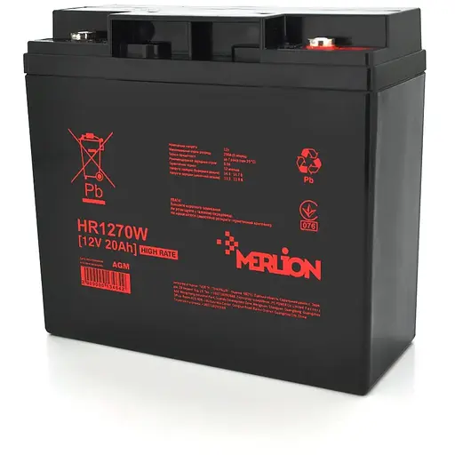 Аккумуляторная батарея MERLION HR1270W, 12V 20Ah (181 х 77 х 167 (167)), Q4