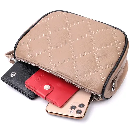 Полукруглая сумка кросс-боди Vintage для женщин из натуральной кожи 22х15.5х7 см sum0029002 - фото 8