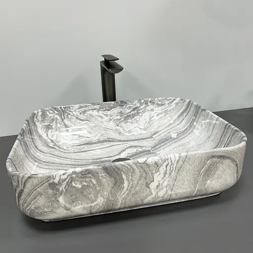 Умивальник VBI Palermo gray onyx накладний VBI-012303, Мармур - фото 2