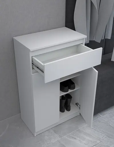 Тумба для взуття MebelStar Нео 80x35x95 см Аляска білий (MBS-1008) - фото 2