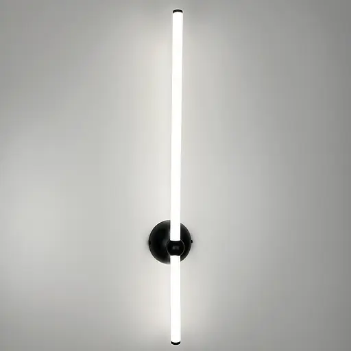 Лінійне бра у чорному корпусі з одним кріпленням 70 см Арт. WJ 023/690-1 BK Line F - фото 4