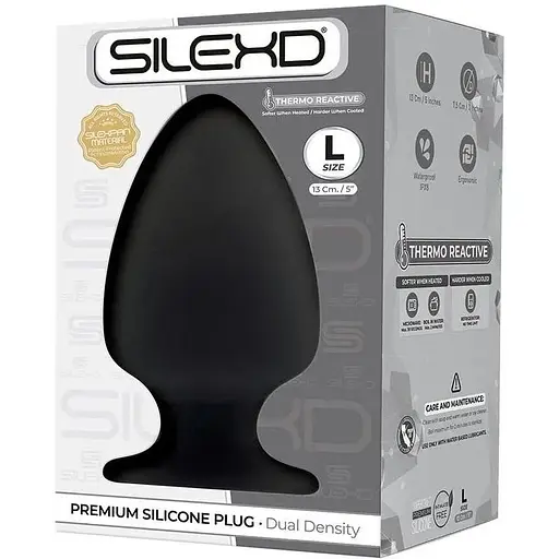 Анальна пробка SilexD (Model 1 size L) двошаровий силікон + Silexpan діаметр 7.5 см - фото 2