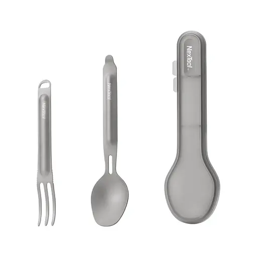 Набір ложка-вилка NexTool Titanium Tableware Set титан