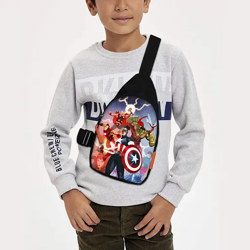 Сумка через плече дитяча Герої Марвел 29х17 см сумка слінг для хлопчика (02293)