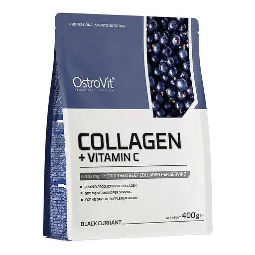 Препарат для суглобів і зв'язок OstroVit Collagen + Vitamin C Чорна смородина 400 г - фото 1