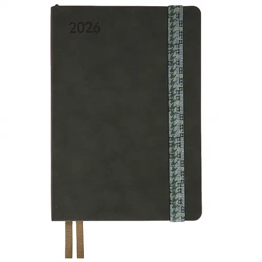 Щоденник-діловий записник А5 Leo Planner Polo 2026 м'який графітовий 368 сторінок (252694)