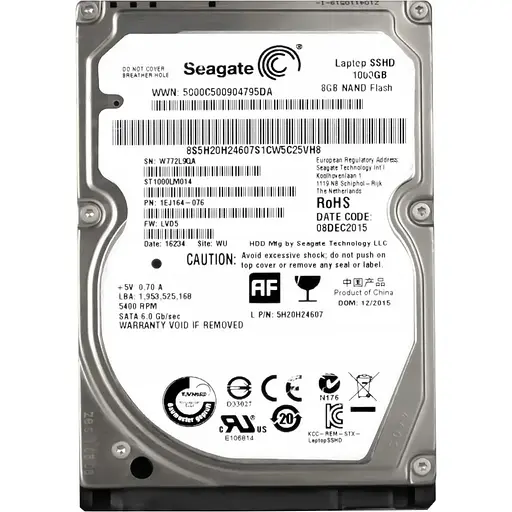 Жесткий диск 2.5" Seagate Laptop SSHD 1TB SATA 64MB (ST1000LM014) [135879] - фото 2