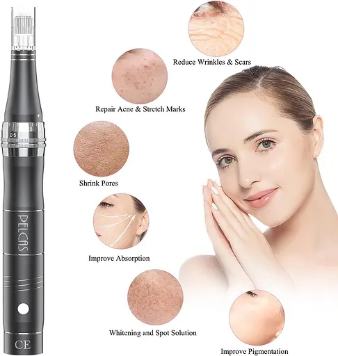 Ручка для микроиглы, электрическая ручка PELCAS Derma Pen Аккумуляторная регулируемая скорость Dermapen микроиглы - фото 7