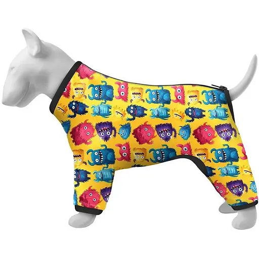 Вітровка для собак Waudog Clothes, малюнок "Мохнаті монстри", S35