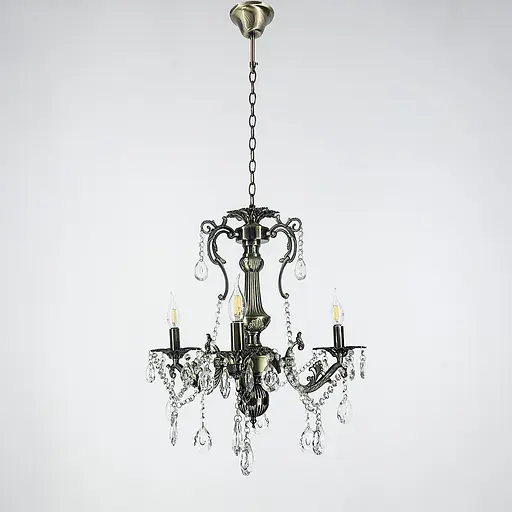 Підвісна кришталева люстра Crystal Life у бронзовому корпусі на 3 лампи Line.F 11549/3 - фото 6