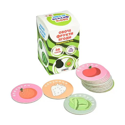 Развивающая настольная игра «Овощи, фрукты, ягоды» Strateg 30772, 36 карточек - фото 2