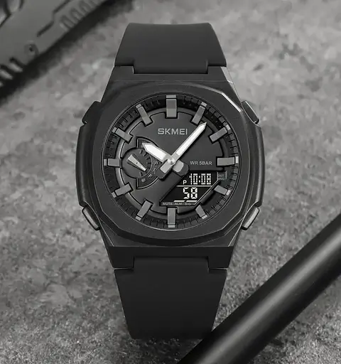 Годинник чоловічий наручний Skmei 2091 (Чорний з чорним) - фото 4