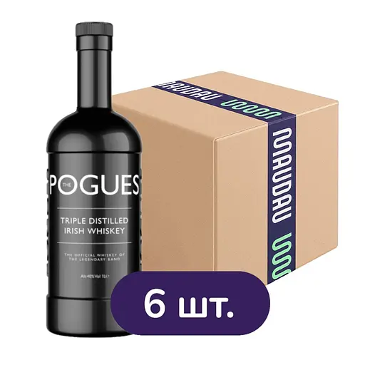 Упаковка віскі The Pogues Blended Irish Whiskey 40% 6 л (1 л х 6 шт.)