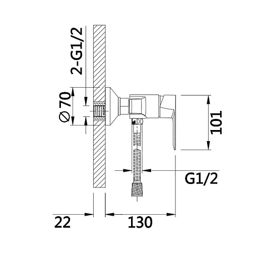 Змішувач для душу Lidz Latwa 010 (з душовим гарнітуром) (k40) LDLAT010CRM45416 Chrome - фото 2