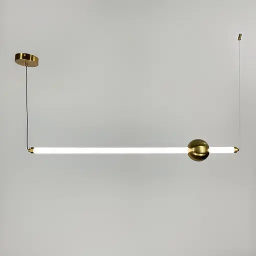 Led светильник в горизонтальной форме 90 см с латунным шариком | Line F | Арт. YG520A/900 HL AB - фото 2