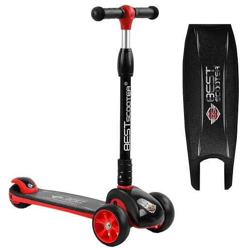 Самокат дитячий Best Scooter складний 12 Чорно-червоний 000254976