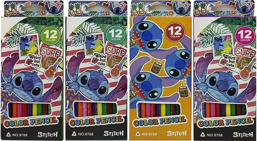 Карандаши пластиковые Стич, 12 цветов, 9768 (в ассортименте) - фото 2
